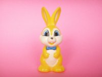Kawaii Bunny Mini Rubber Doll Toy Yellow Standing Novelty 