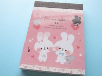 Kawaii Cute Mini Memo Pad Kamio Japan *Secret Rabbit (72024)