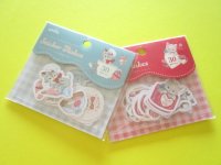 2 packs Kawaii Cute Sticker Flakes Sacks Set Amifa *Animal Tea Time (103212)