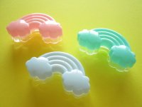 3 pcs Kawaii Cute Mini Plastic Cases Set *Rainbow & Clouds