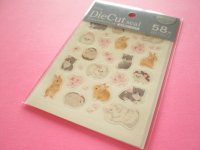 Kawaii Cute Film Die Cut Seals Set Kyowa *Cherry Blossom Viewing Animals (62-E27)