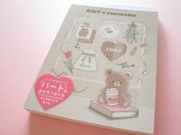 Kawaii Cute Large Memo Pad Q-LiA *Latté Bear Girl’s Corazǒn (64210)