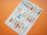 Macoto Japanese Retro Illustration Postcard Cute Girls *12