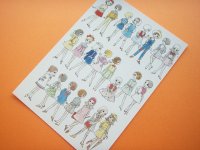 Macoto Japanese Retro Illustration Postcard Cute Girls *15