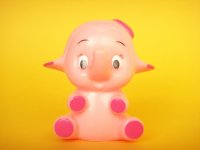 Kawaii Elephant Mini Rubber Doll Kitschy Toy Pink Novelty
