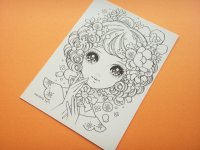 Macoto Japanese Retro Illustration Postcard Cute Girls *02