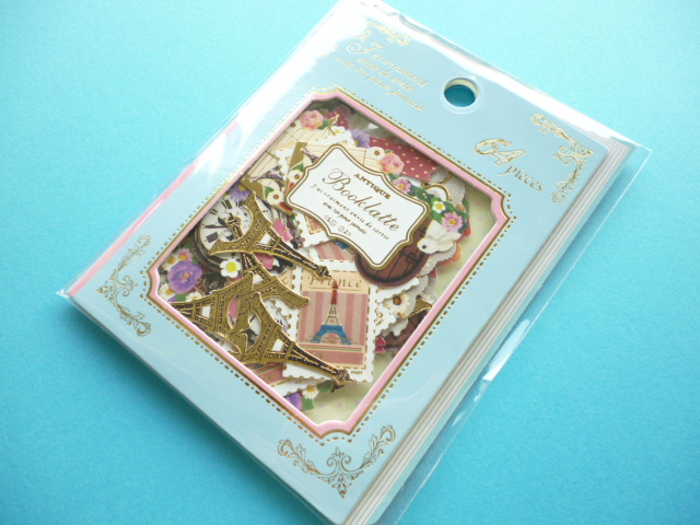 Photo1: Kawaii Cute Sticker Flakes Sack Antique Booklatte Q-LiA (61444)
