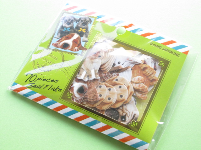 Photo1: Sticker Flakes Sack Bon Voyage Kamio Japan Scrapbooking *Dogs (44608)