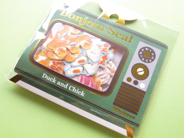 Photo1: Bonjour Seal Sticker Flakes Sack Duck and Chick Fortissimo (BAA29)