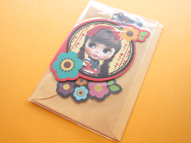 Photo1: Kawaii Cute Blythe Greeting Message Card *Akai Ribbon 