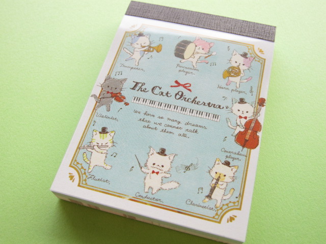 Photo1: Kawaii Cute Mini Memo Pad Crux *The Cat Orchestra (01631) 