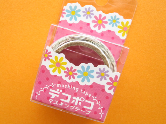 Photo1: Mini Masking Tape/Deco Tape Sticker DECOPOKO *Flower (MDT02-14)