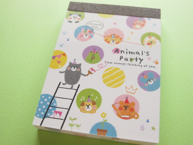 Photo1: Kawaii Cute Mini Memo Pad Crux *Animal's Party (29371)
