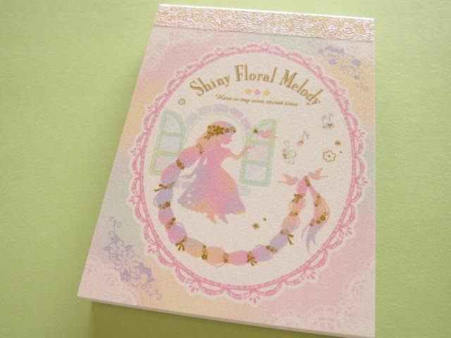 Photo1: Kawaii Cute Mini Memo Pad Q-LiA *Shiny Floral Melidy (04513) 