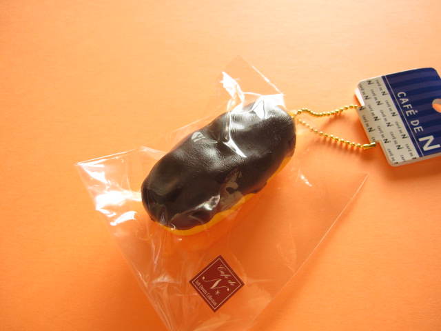 Photo1: Cafe de N Squishy Keychain Charm Nic *Eclair Chocolate (CDN05-1)