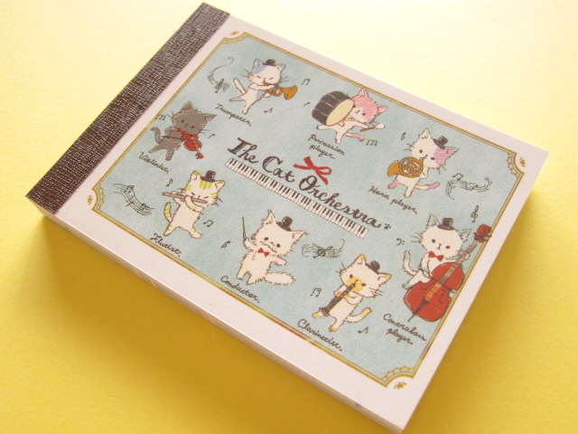 Photo1: Kawaii Cute Mini Memo Pad Crux *The Cat Orchestra (29237)