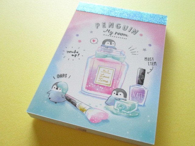 Photo1: Kawaii Cute Mini Memo Pad Crux *Penguin (09062) 