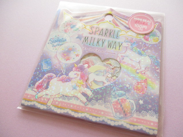 Photo1: Kawaii Cute Sticker Flakes Sack Crux *Sparkle Milky Way (73005)