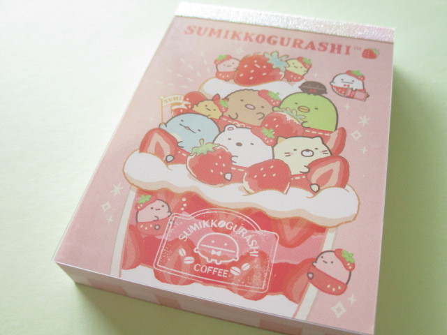 Photo1: Kawaii Cute Mini Memo Pad Sumikkogurashi San-x *Strawberry Fair (MW58601-4)