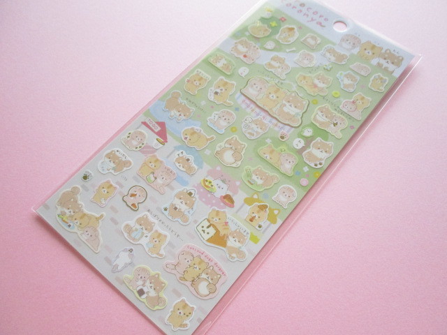 Photo1: Kawaii Cute Sticker Sheet Corocorocoronya San-x *Shiba Inu Komame (SE46901)
