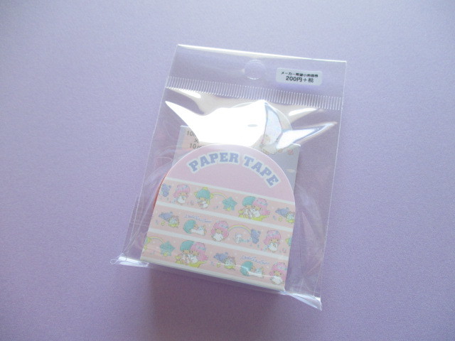 Photo1: Kawaii Cute Masking Tape/Deco Tape Sticker Sanrio Original * Little Twin Stars (37446-6)