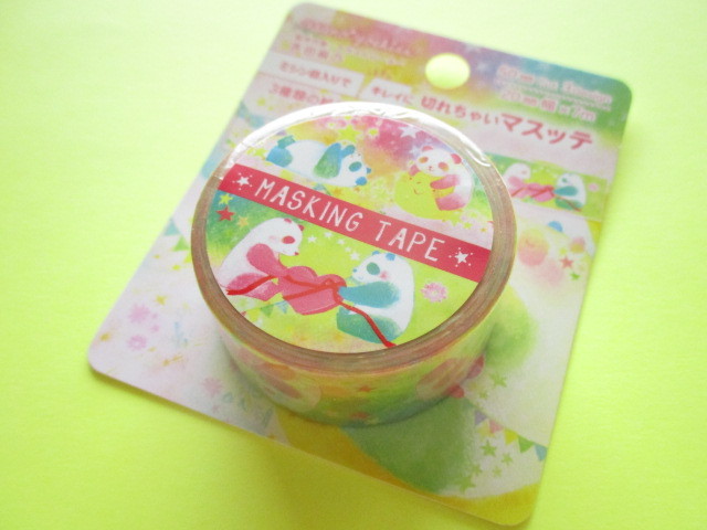 Photo1: Kawaii Cute Masking Tape Sticker Asano Yoshida Clothes Pin *Panda (MT-14428)