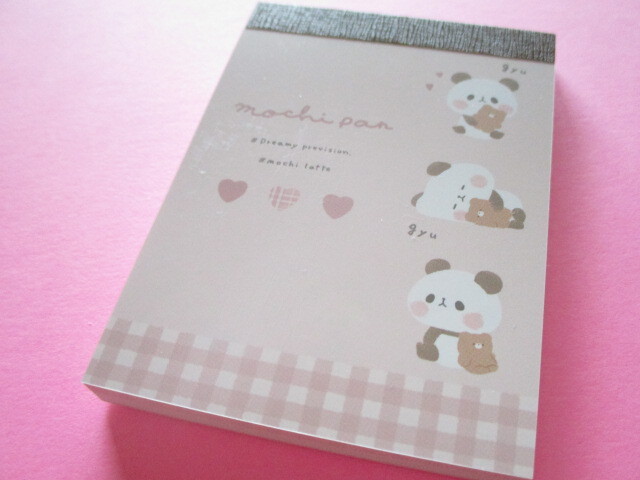 Photo1: Kawaii Cute Mini Memo Pad Mochi Mochi Panda Kamio Japan *Latte Panda  (200599)