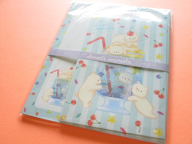 Photo1: Kawaii Cute Letter Set Kyowa *Fresh! Sweets Animals (42-098 Blue)
