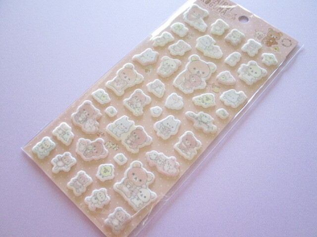 Photo1: Kawaii Cute Puffy Stickers Sheet Rilakkuma San-x *Let's make a cute plushie together! (SE51502)