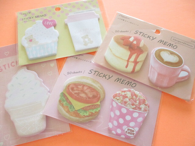 Photo1: 4 packs Kawaii Cute Sticky Memos Set 