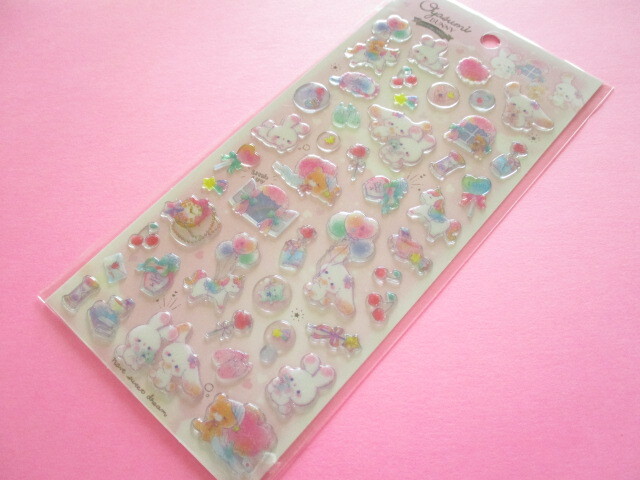Photo1: Kawaii Cute Favorite Choose Candy Stickers Sheet Q-Lia *Oyasumi Bunny (61103)