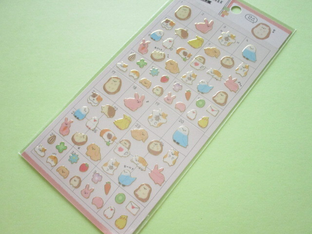 Photo1: Kawaii Cute Yurutto Mark Stickers Sheet Crux *ころっとアニマル (101990)