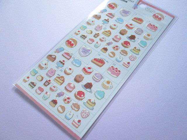 Photo1: Kawaii Cute Yurutto Mark Stickers Sheet Crux *デザートはべつばら Desert (106395)