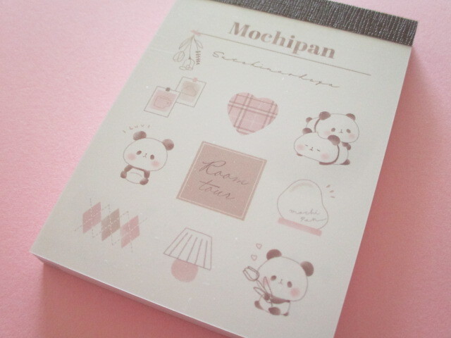 Photo1: Kawaii Cute Mini Memo Pad Mochi Mochi Panda Kamio Japan *Room Mochi (205386)