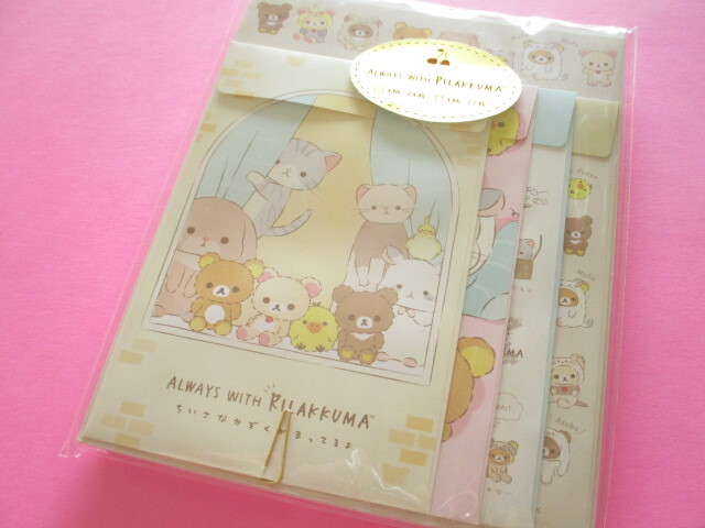 Photo1: Kawaii Cute Regular Letter Set  Always with Rilakkuma San-x *Your Little Family (LH75301)