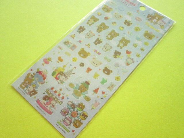 Photo1: Kawaii Cute Sticker Sheet Rilakkuma San-x *Yum Yum Sweets? Amusement Park (SE54202)