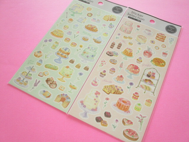 Photo1: 2pcs Kawaii Cute Stickers Sheets Set Gaia *Flower Sweets (466562)
