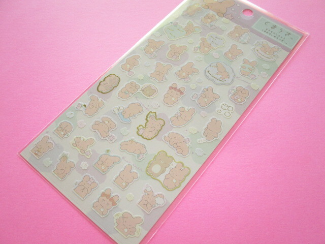 Photo1: Kawaii Cute Sticker Sheet  Kumausa San-x *Rabbit like a bear (SE54802)