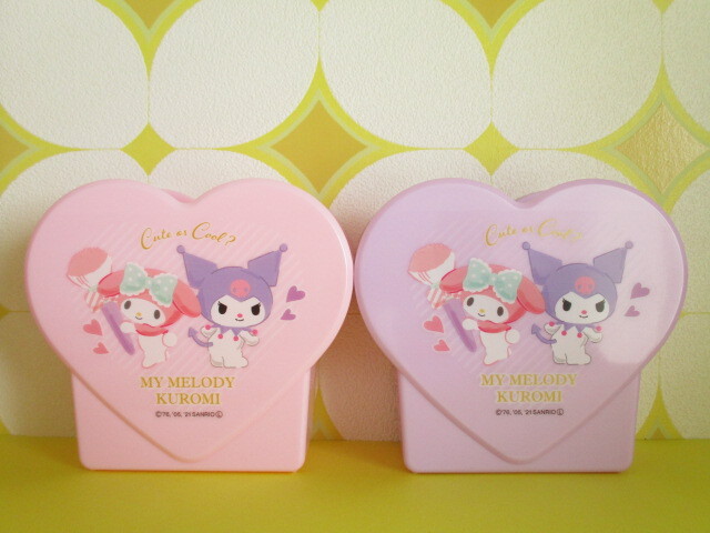 Photo1: 2 pcs Kawaii Cute Tool Stand Cases Set My Melody & Kuromi Sanrio *Happy