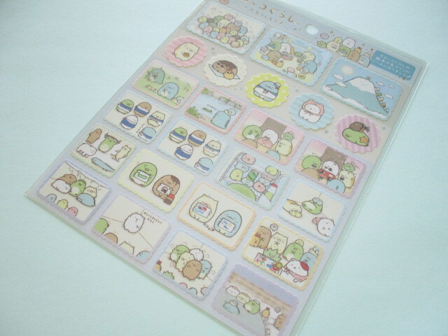 Photo1: Kawaii Cute Stickers Sheet Sumikkogurashi San-x *Picture Book Art Collection (SE55402)