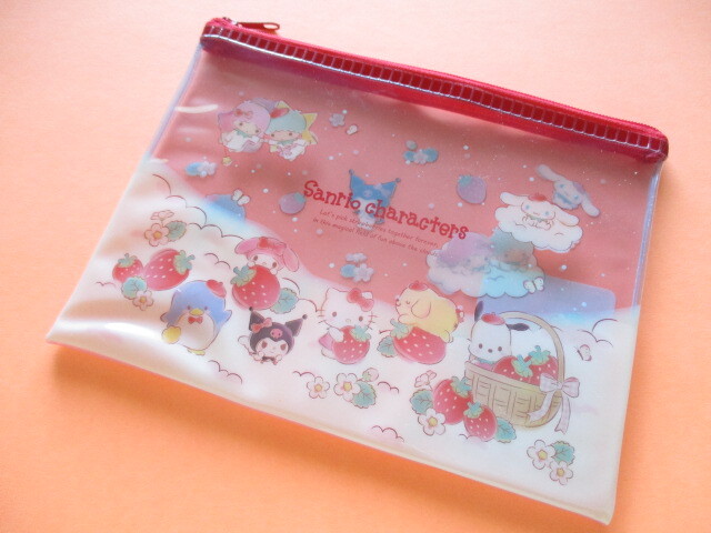 Photo1: Kawaii Cute Mini Flat Pouch  Sanrio Characters Sanrio *Strawberry  (27217)