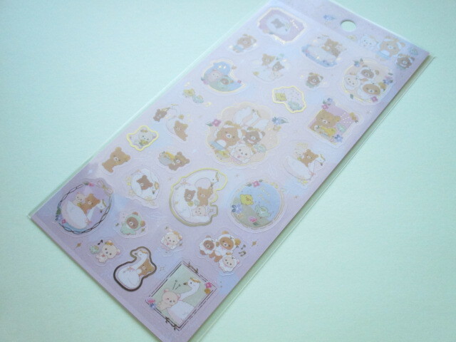 Photo1: Kawaii Cute Sticker Sheet Rilakkuma San-x *Swan and Golden Flower (SE55701)