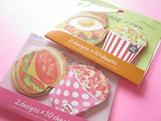 Photo1: Set of 2 Mini Message Cards Pack *Junk Foods (P-MSCS-01)