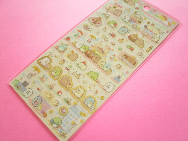 Photo1: Kawaii Cute Stickers Sheet Sumikkogurashi San-x *Welcome to the kingdom of food! (SE56202)