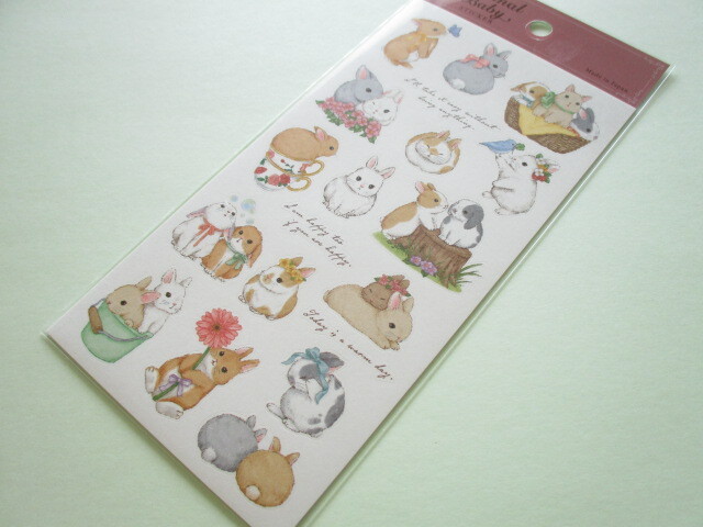 Photo1: Kawaii Cute Stickers Sheet Animal Baby Gaia *Rabbit (467615)
