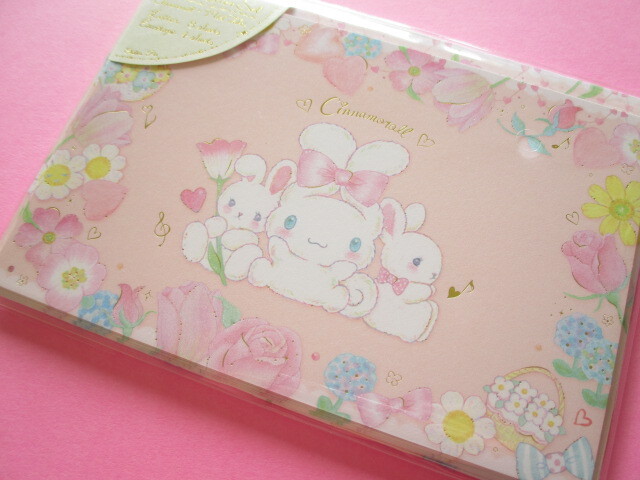 Photo1: Kawaii Cute Mini Letter Set Cinnamoroll  × たけいみき (Takei Miki)  Sanrio *Pastel Bouquet (LS-15656)