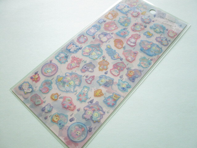 Photo1: Kawaii Cute Stickers Sheet Sentimental Circus San-x *Tears in the sky, rainbows over (SE56401)