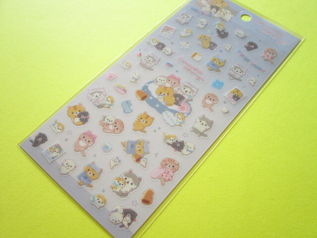 Photo1: Kawaii Cute Stickers Sheet Corocorocoronya San-x *Sleepover Party of Shy Coronya and Kittens (SE56501)
