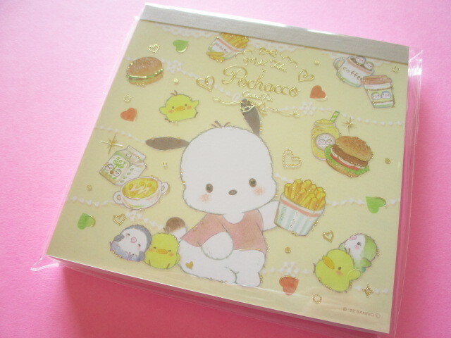 Photo1: Kawaii Cute Medium Memo Pad Pochacco × たけいみき (Miki Takei) Sanrio *Natural Food (MM-15635)