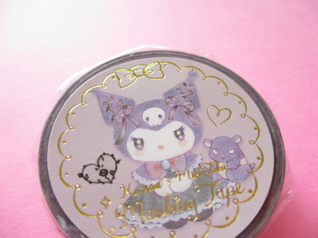 Photo1: Kawaii Cute Masking Tape Sticker Kuromi × たけいみき (Miki Takei) Sanrio *Dark Feminine  (MT-15630)